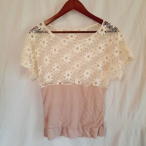 Love J Julia Open Crochet Festival Bohemian Womens Small Top